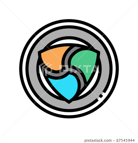 nem cryptocurrency coin color icon vector illustration 87545944