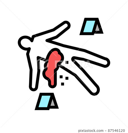 homicide crime color icon vector illustration 87546120