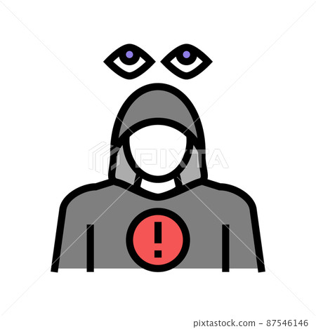 stalking crime color icon vector illustration 87546146