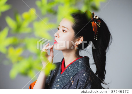和服黑色小紋 和服黑色小紋 87546172