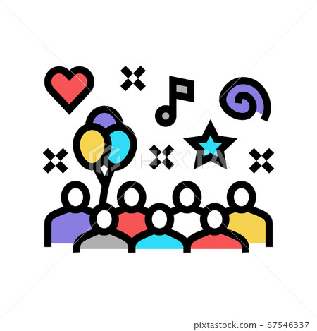 entertainment in amusement park color icon vector illustration 87546337