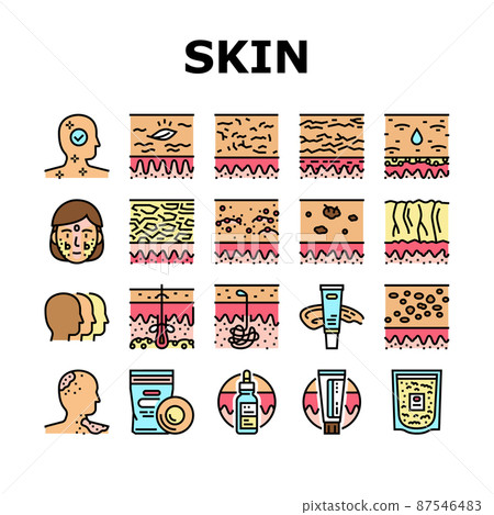 Skin Care Cosmetology And Treat Icons Set Vector 87546483