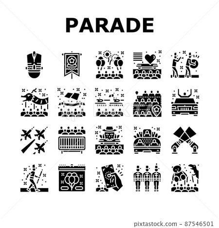 Parade Celebration Festival Event Icons Set Vector Parade Celebration Festival Event Icons Set Vector 87546501