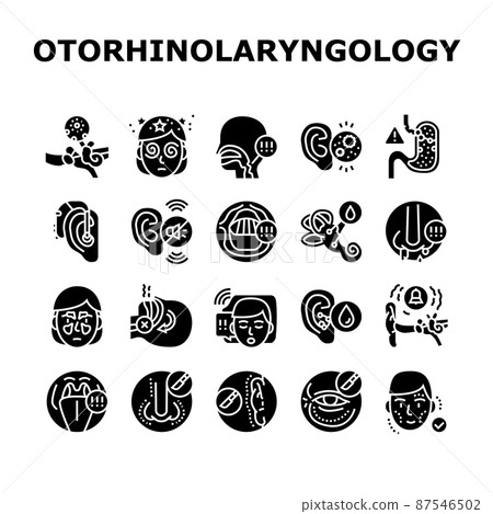 Otorhinolaryngology Treatment Icons Set Vector Otorhinolaryngology Treatment Icons Set Vector 87546502
