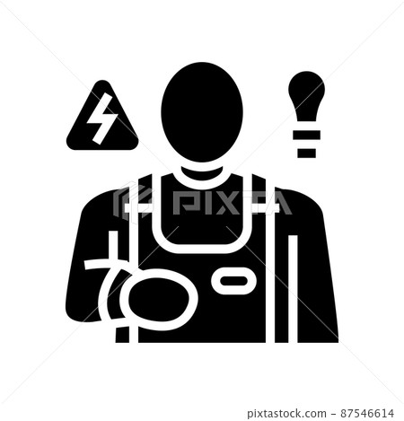 electrician worker glyph icon vector illustration 87546614