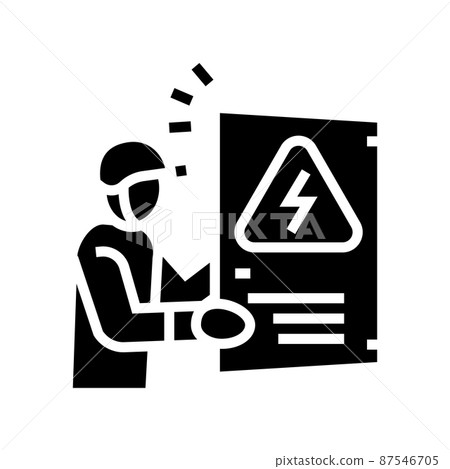 emergency electricians glyph icon vector illustration emergency electricians glyph icon vector illustration 87546705