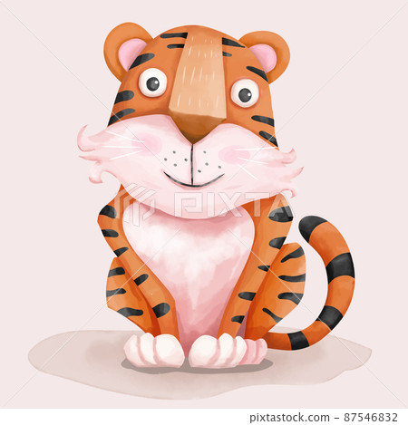 Cute tiger in watercolor style Cute tiger in watercolor style 87546832