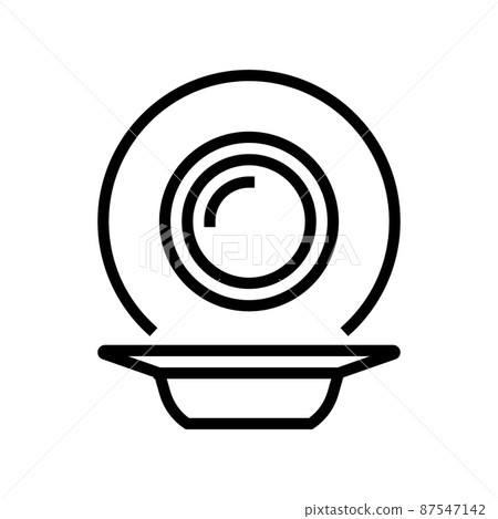 soup plate line icon vector illustration 87547142