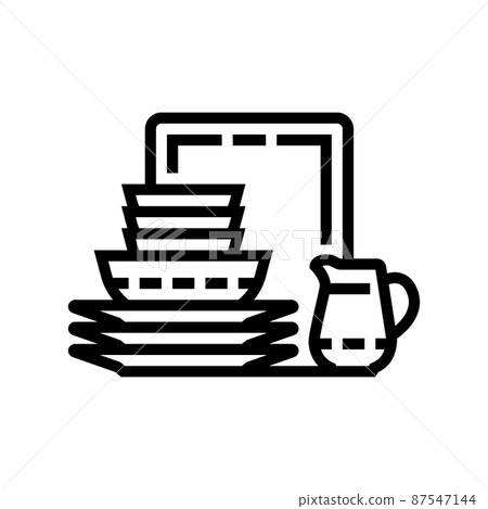 porcelain tableware line icon vector illustration porcelain tableware line icon vector illustration 87547144