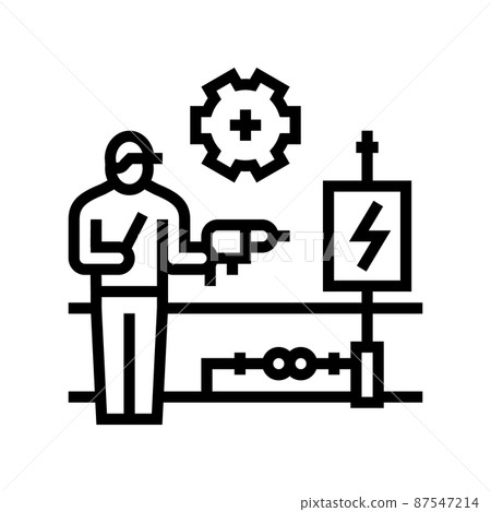 electrical rewiring line icon vector illustration electrical rewiring line icon vector illustration 87547214