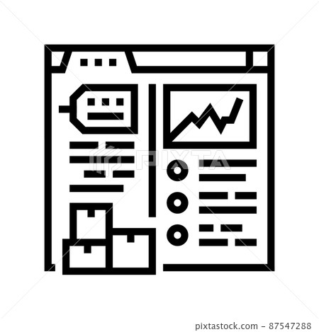 stock levels report line icon vector illustration 87547288