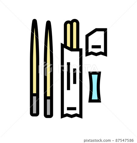 chopsticks utensil for eating asian food color icon vector illustration 87547586
