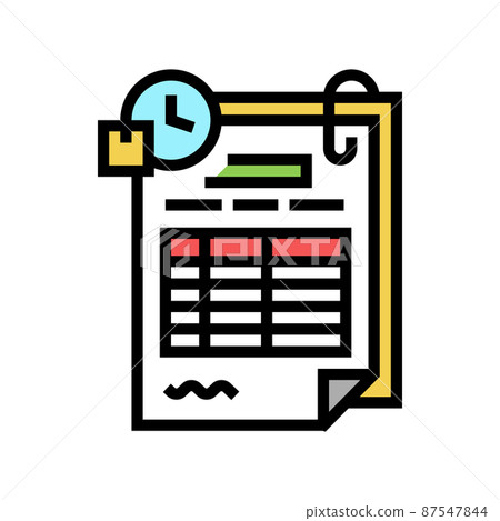 replenishment order worksheet color icon vector illustration 87547844
