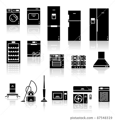 Flat Design Style Home Appliances Icon Set. Vector Illustration 87548319