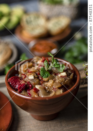 escalivada, catalan, made with roasted vegetables escalivada, catalan, made with roasted vegetables 87548351