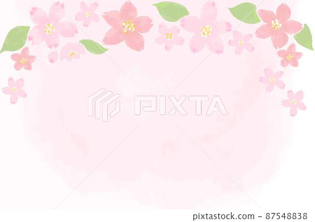 Watercolor style frame on cherry blossom petals Watercolor style frame on cherry blossom petals 87548838