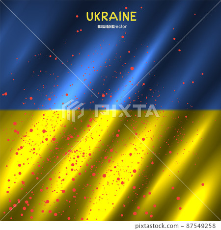 Ukrainian flag in blood Ukraine war 87549258