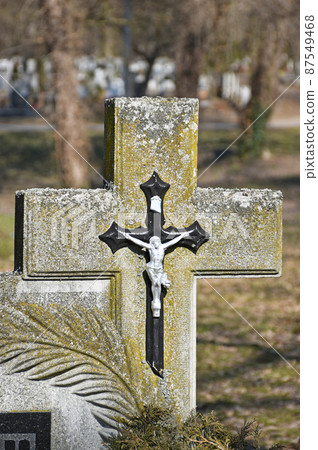 Tombstones in the public cemetery 87549468
