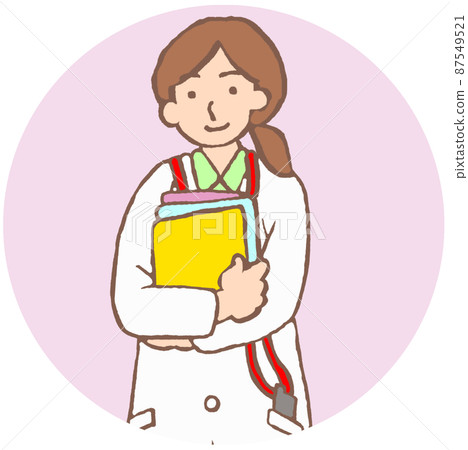 精神衛生工作者的白大褂圖標持有材料 精神衛生工作者的白大褂圖標持有材料 87549521