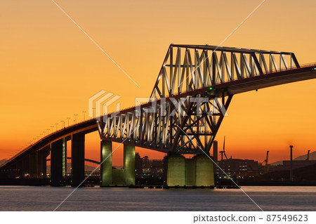 Evening view of Tokyo Gate Bridge and Tokyo Bay Evening view of Tokyo Gate Bridge and Tokyo Bay 87549623