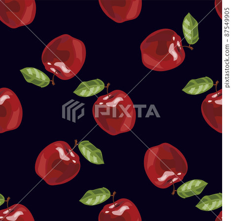 Red apple shiny with leaf seamless pattern background Red apple shiny with leaf seamless pattern background 87549905