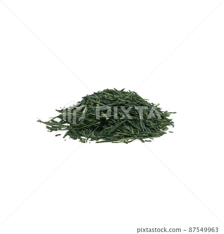 煎茶綠茶茶葉插圖真實 87549963