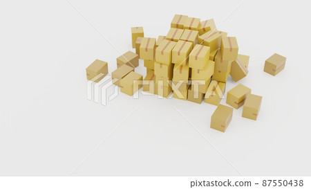 CG 許多散落的紙箱 CG 許多散落的紙箱 87550438