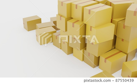 CG 許多散落的紙箱 CG 許多散落的紙箱 87550439