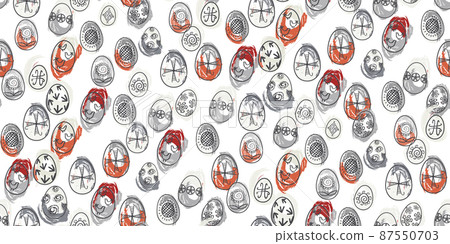 Vector Doodle Easter Eggs seamless pattern Vector Doodle Easter Eggs seamless pattern 87550703
