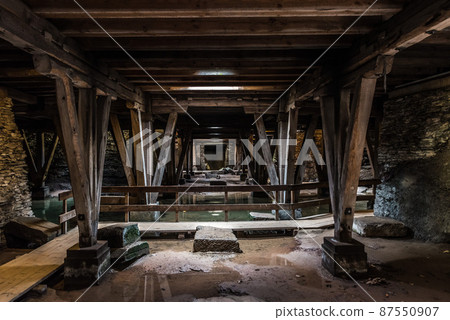 Trier, Rhineland-Palatinate - Germany -  Dark interior view of the catacombs of the Trier Roman Amphitheater 87550907