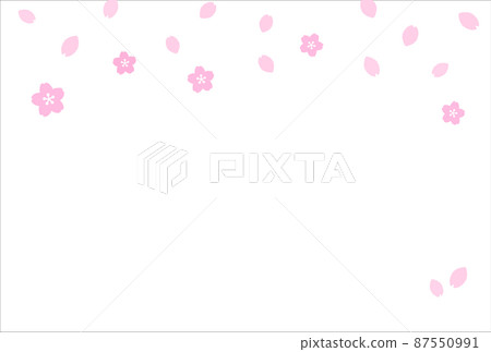櫻花花瓣的可愛背景――手繪可愛的春天慶祝材料――明信片比例 櫻花花瓣的可愛背景――手繪可愛的春天慶祝材料――明信片比例 87550991
