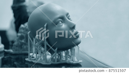 Objects photopolymer printed on stereolithography 3D printer, Objects photopolymer printed on stereolithography 3D printer, 87551507