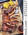 barbecue spare ribs St Louis cut with hot honey chili marinade 87552227