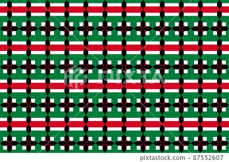 Geometric pattern in the colors of the national flag of Kuwait. The colors of Kuwait. 87552607