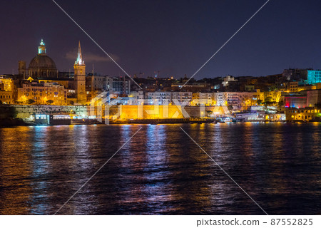 Valletta at night. View from Sliema. Malta Valletta at night. View from Sliema. Malta 87552825