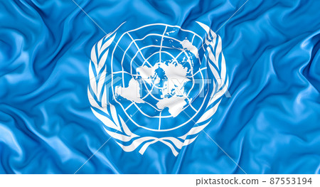 blue and white flag of the united nations. blue and white flag of the united nations. 87553194