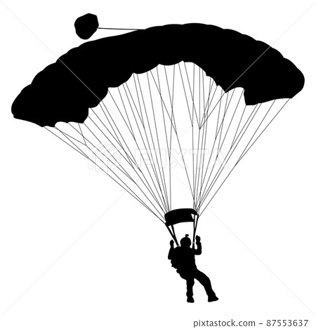 Skydiver, silhouettes parachuting on white background Skydiver, silhouettes parachuting on white background 87553637