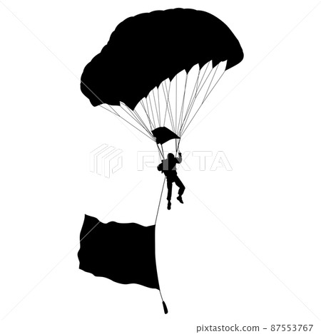 Skydiver, silhouettes parachuting on white background Skydiver, silhouettes parachuting on white background 87553767