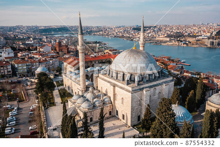 Aerial view of Yavuz Sultan Selim Mosque in Istanbul Aerial view of Yavuz Sultan Selim Mosque in Istanbul 87554332