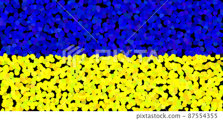 Ukraine. Ukrainian flag. Illustration of the flag of Ukraine. Horizontal design. Abstract design. Illustration. Map. 87554355
