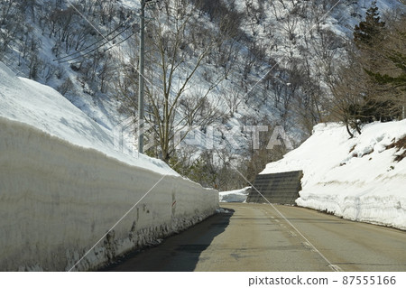 早春的白川高速公路被雪埋 早春的白川高速公路被雪埋 87555166