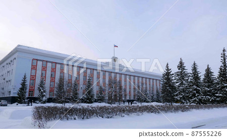 BARNAUL - DECEMBER 17 The administration of the Altai territory, city Barnaul, Russia on Desember 17, 2019 in Barnaul, Russia BARNAUL - DECEMBER 17 The administration of the Altai territory, city Barnaul, Russia on Desember 17, 2019 in Barnaul, Russia 87555226