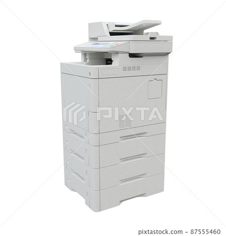 Multi-function printer scanner. Isolated Office professional technology. 3D illustration. 87555460