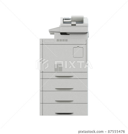 Multi-function printer scanner. Isolated Office professional technology. 3D illustration. Multi-function printer scanner. Isolated Office professional technology. 3D illustration. 87555476