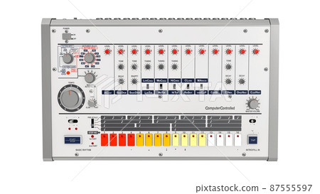 retro drum machine 3D illustration 87555597