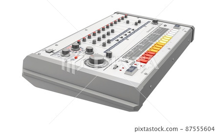 retro drum machine 3D illustration retro drum machine 3D illustration 87555604