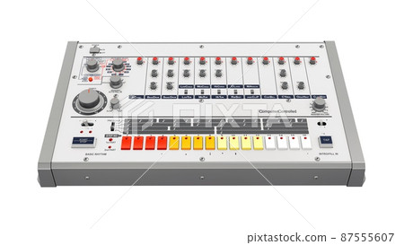 retro drum machine 3D illustration 87555607