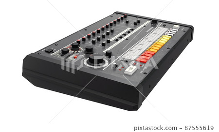 retro drum machine 3D illustration 87555619