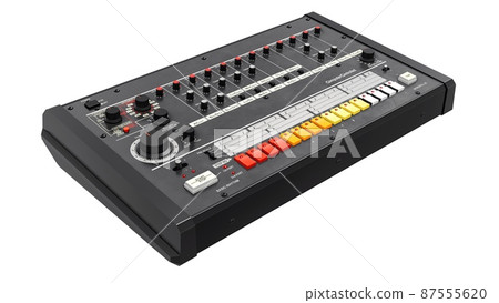 retro drum machine 3D illustration 87555620