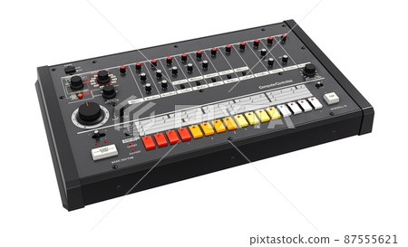 retro drum machine 3D illustration retro drum machine 3D illustration 87555621